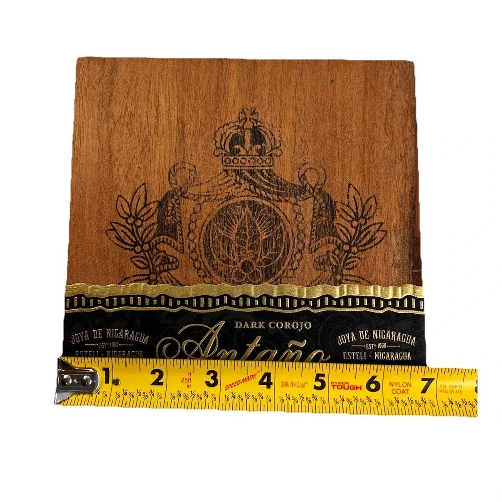 Handmade Wooden Dovetail‎ Antano Joya de Nicaragua Dark Coroja Cigar Box Humidor